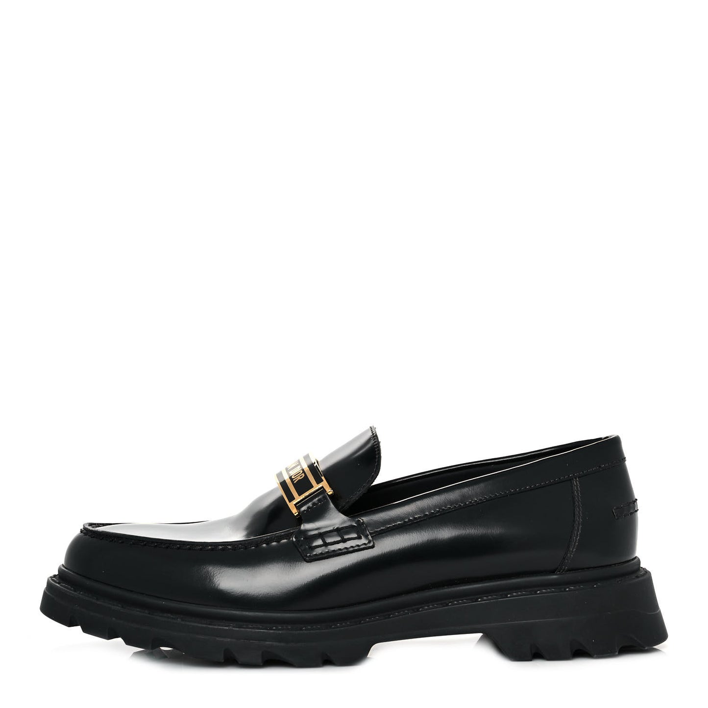 Brushed Calfskin Dior Code Lug Sole 15mm Loafers 38 Black