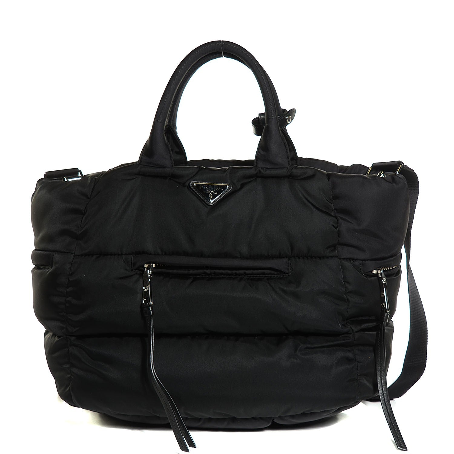 Prada Tessuto Nylon Bomber Tote Nero Black 1 of 18