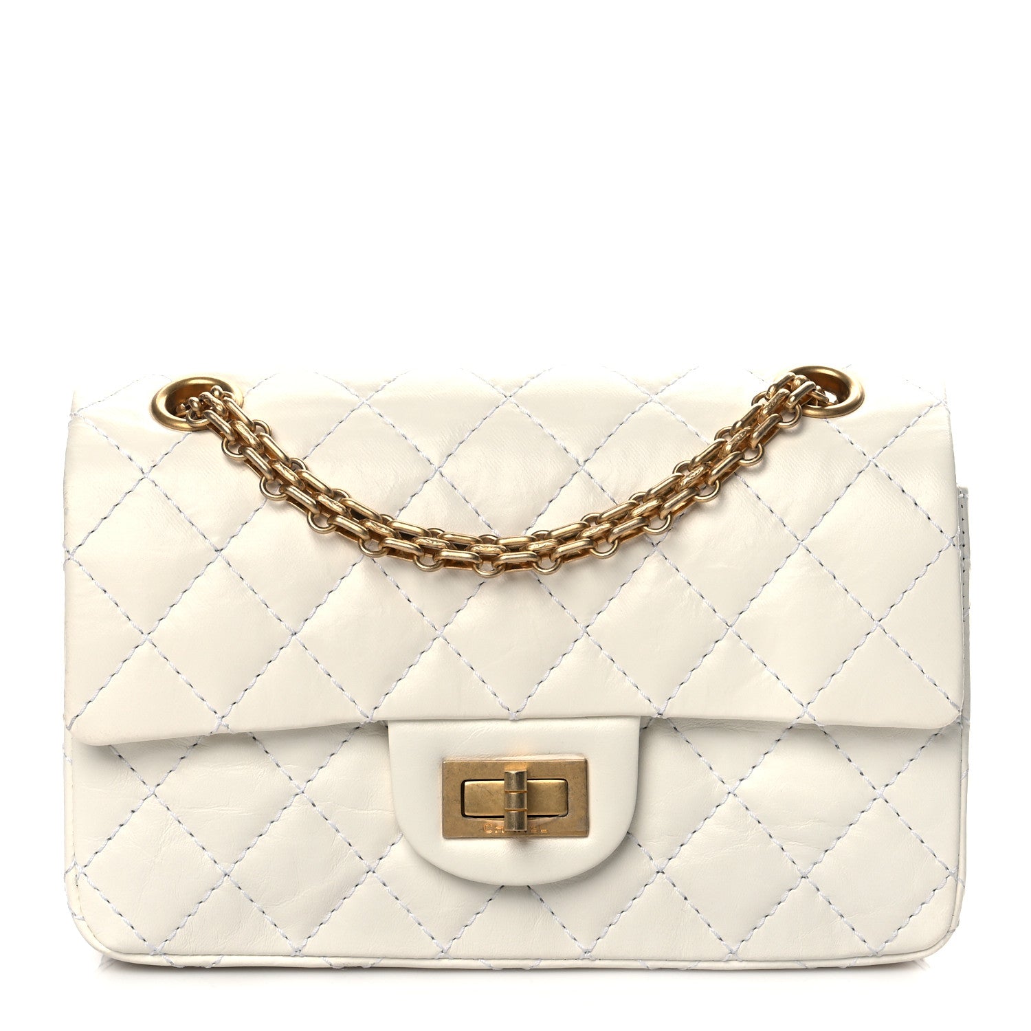 Chanel Aged Calfskin Quilted 2.55 Reissue Mini Flap White 1 of 11
