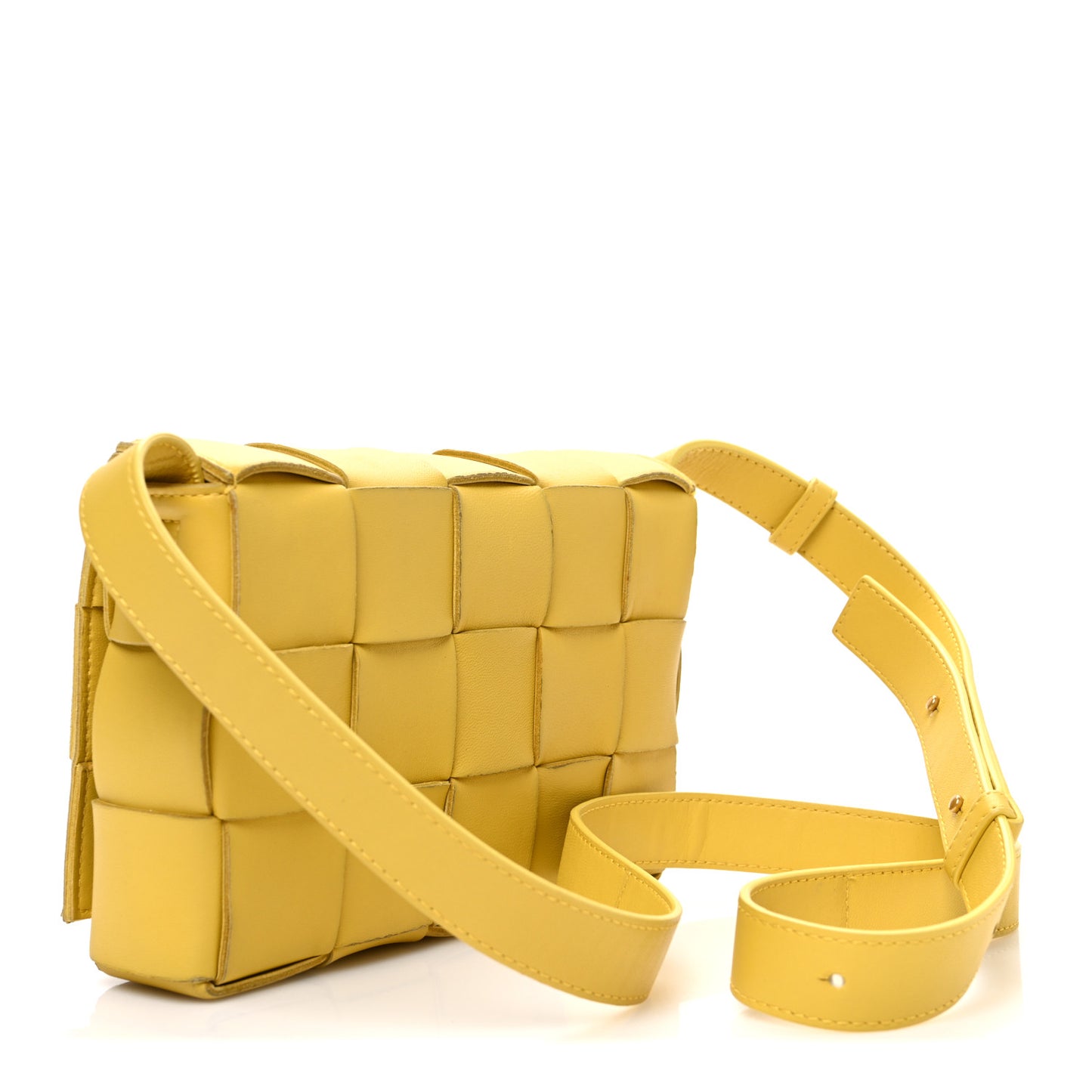 Lambskin Maxi Intrecciato Small Cassette Crossbody Bag Gold