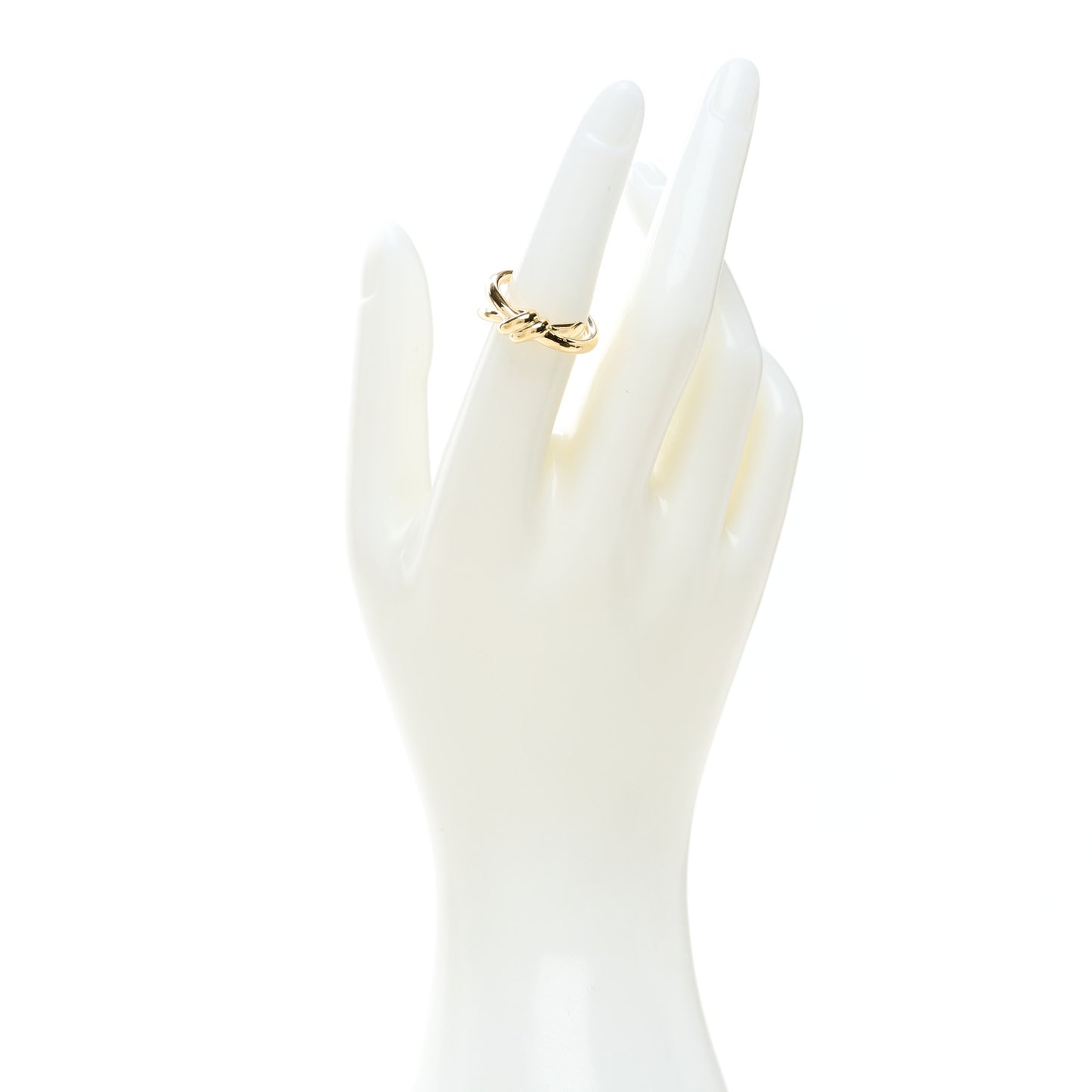 18K Yellow Gold Knot Double Row Ring 50 5.25