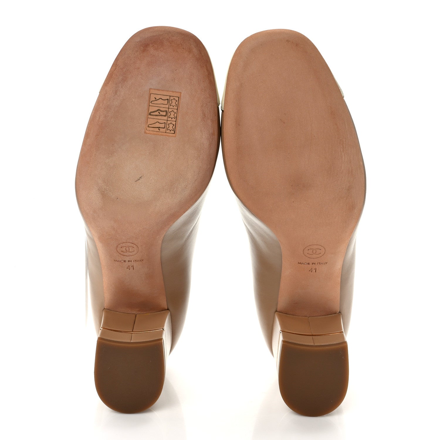 Chanel Lambskin Patent Cap Toe Pumps 41 Beige White 6 of 9