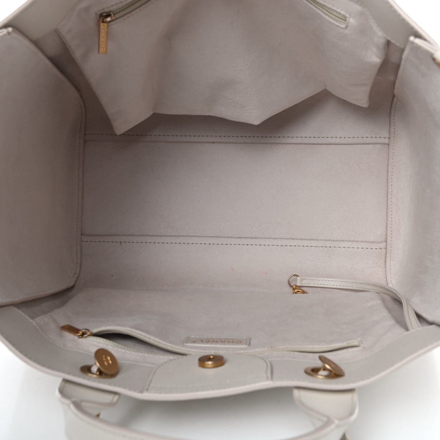 Caviar Medium Studded Deauville Tote Beige