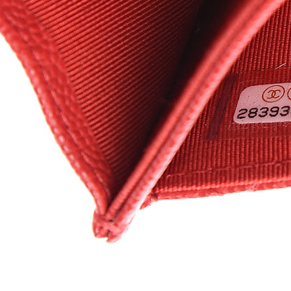 Chanel Caviar Quilted Flap Card Holder Wallet Red 7 of 7