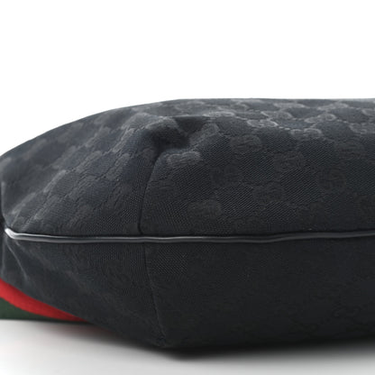 Gucci Monogram Web Medium Half Moon Hobo Black 8 of 10
