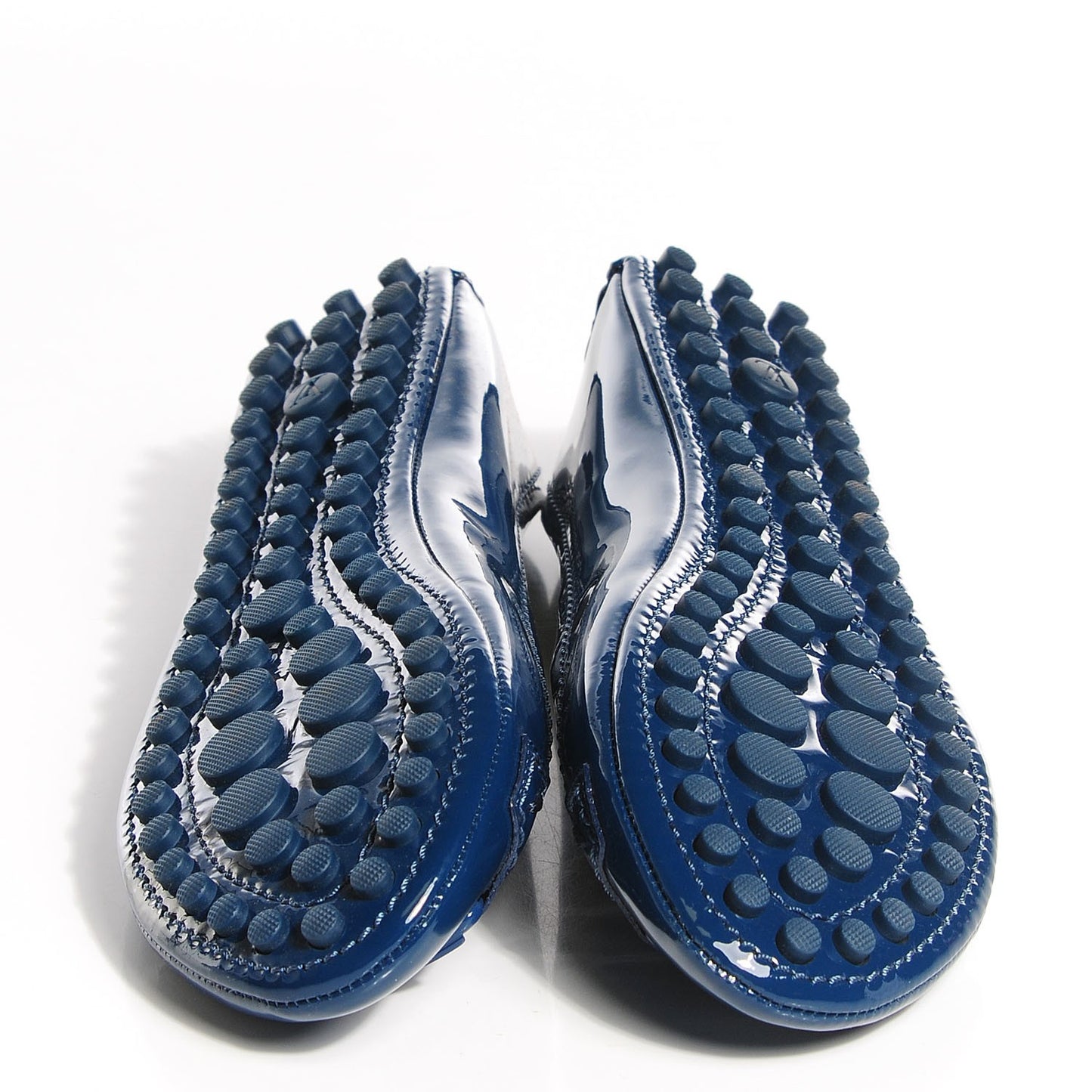 Patent Calfskin Oxford Ballerina Flats 36 Blue