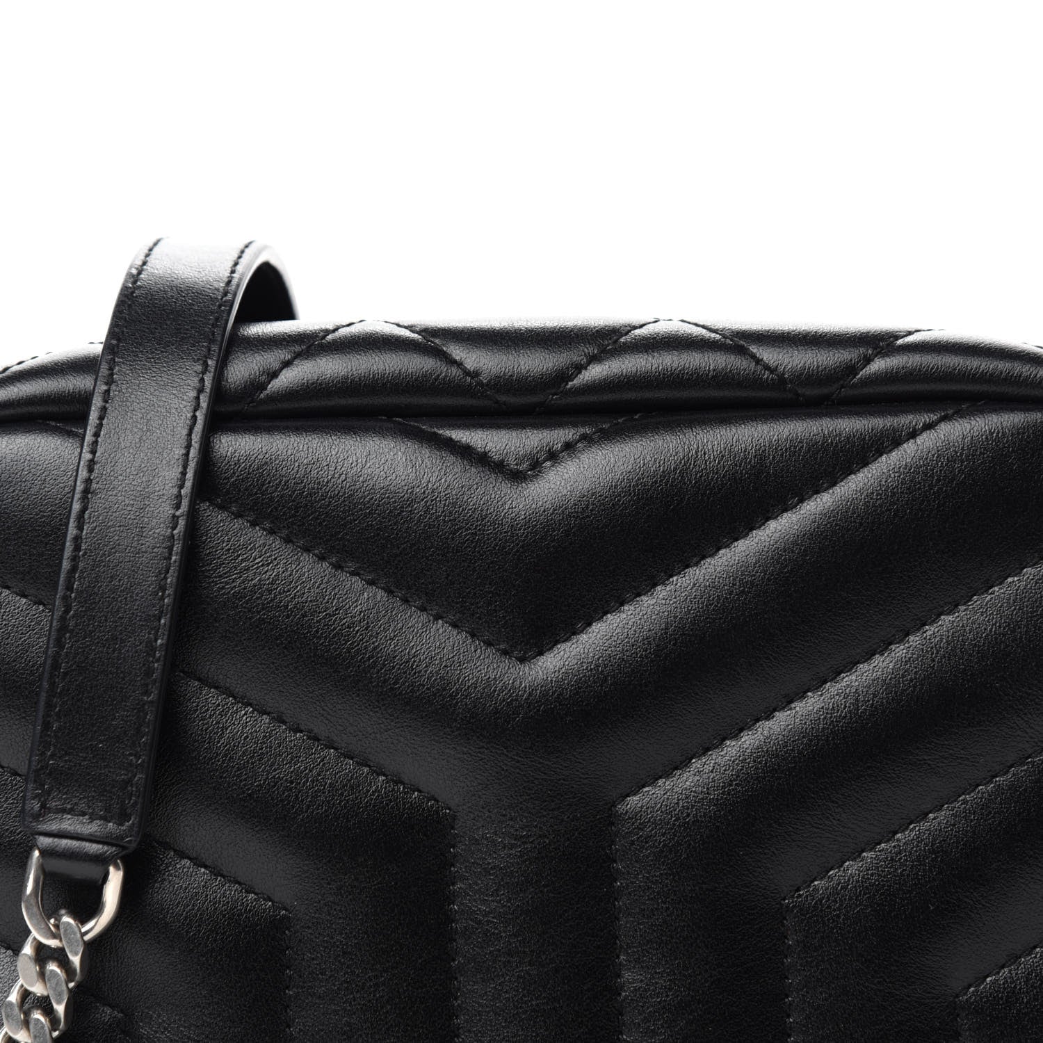 Saint Laurent Calfskin Y Quilted Monogram Small Loulou Bowling Bag Black 10 of 10