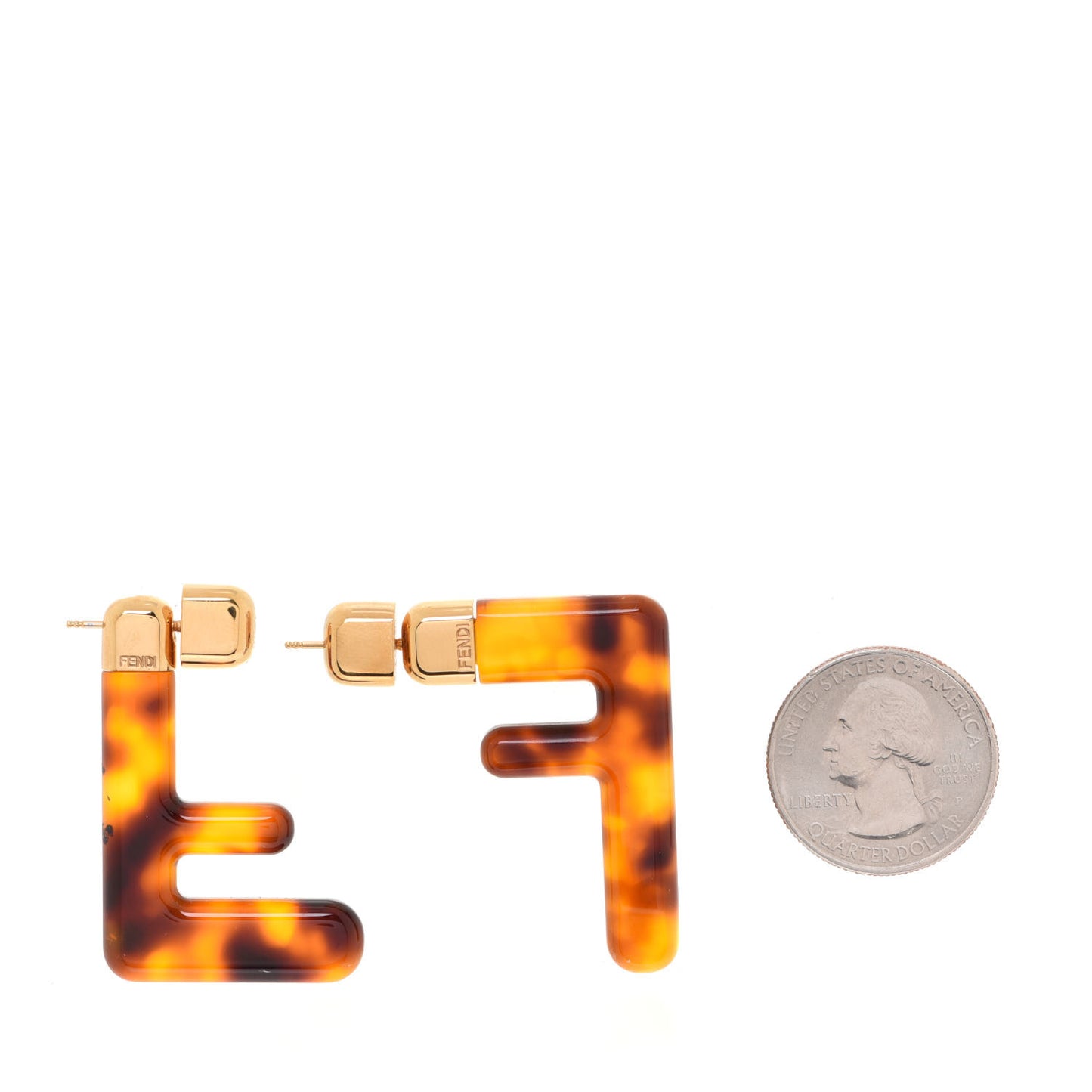 Plexiglass F Earrings Brown