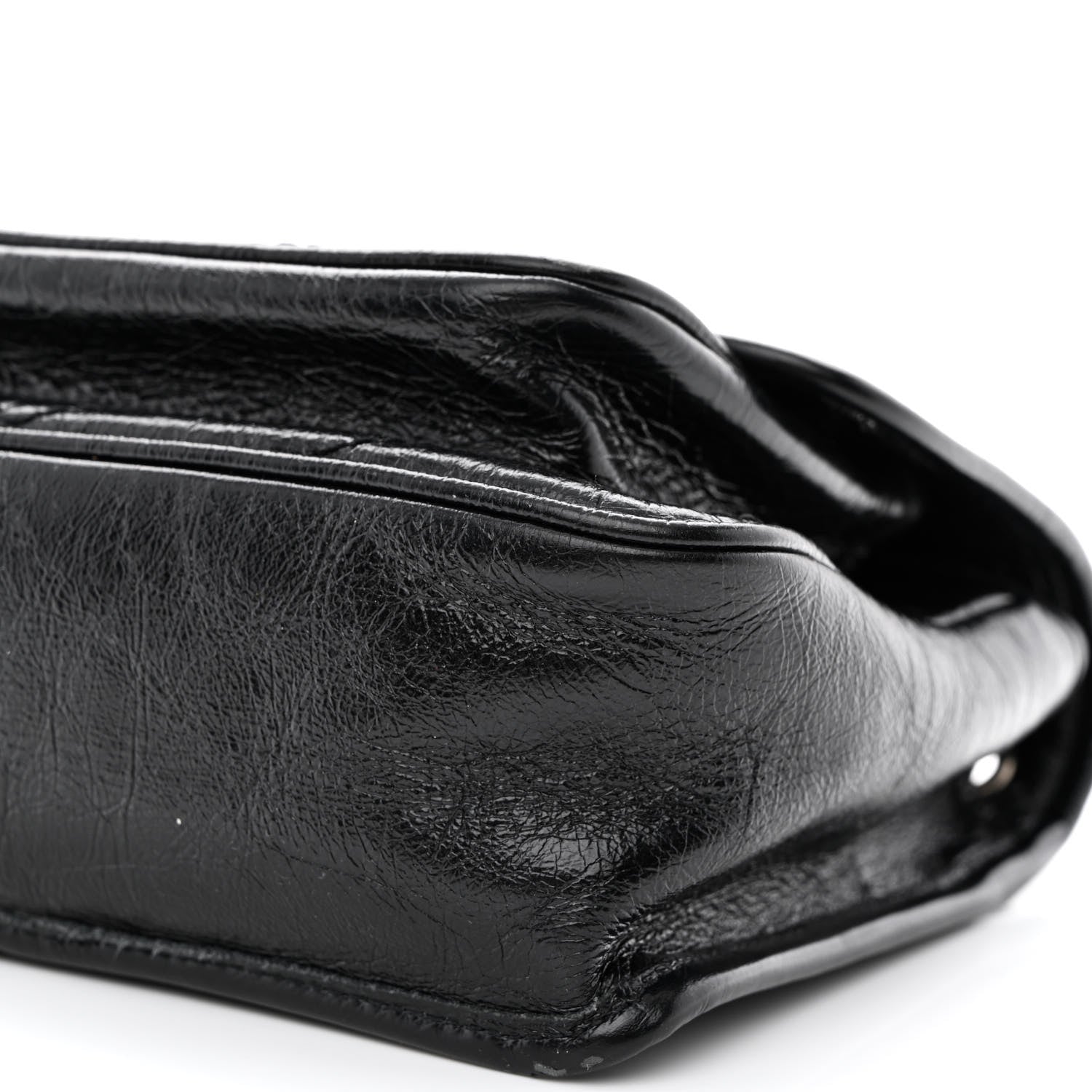Saint Laurent Crinkled Calfskin Matelasse Monogram Baby Niki Chain Satchel Black 10 of 12