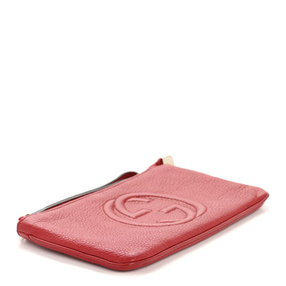 Gucci Pebbled Calfskin Soho Wristlet Vibrant Red 4 of 10