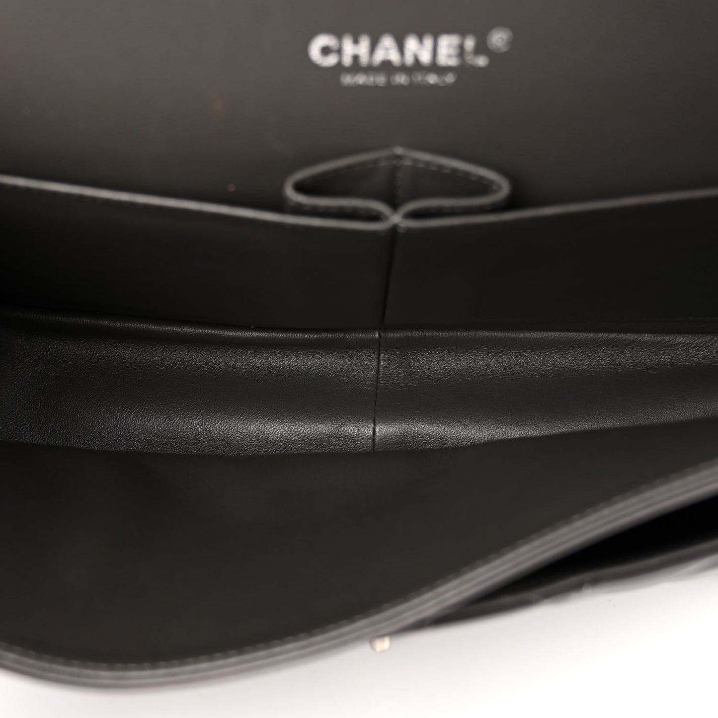 Lambskin Quilted Jumbo Double Flap Dark Grey