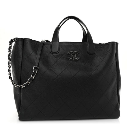 Chanel Caviar Stitched Large Lady Coco Shopping Tote Black 1 of 11