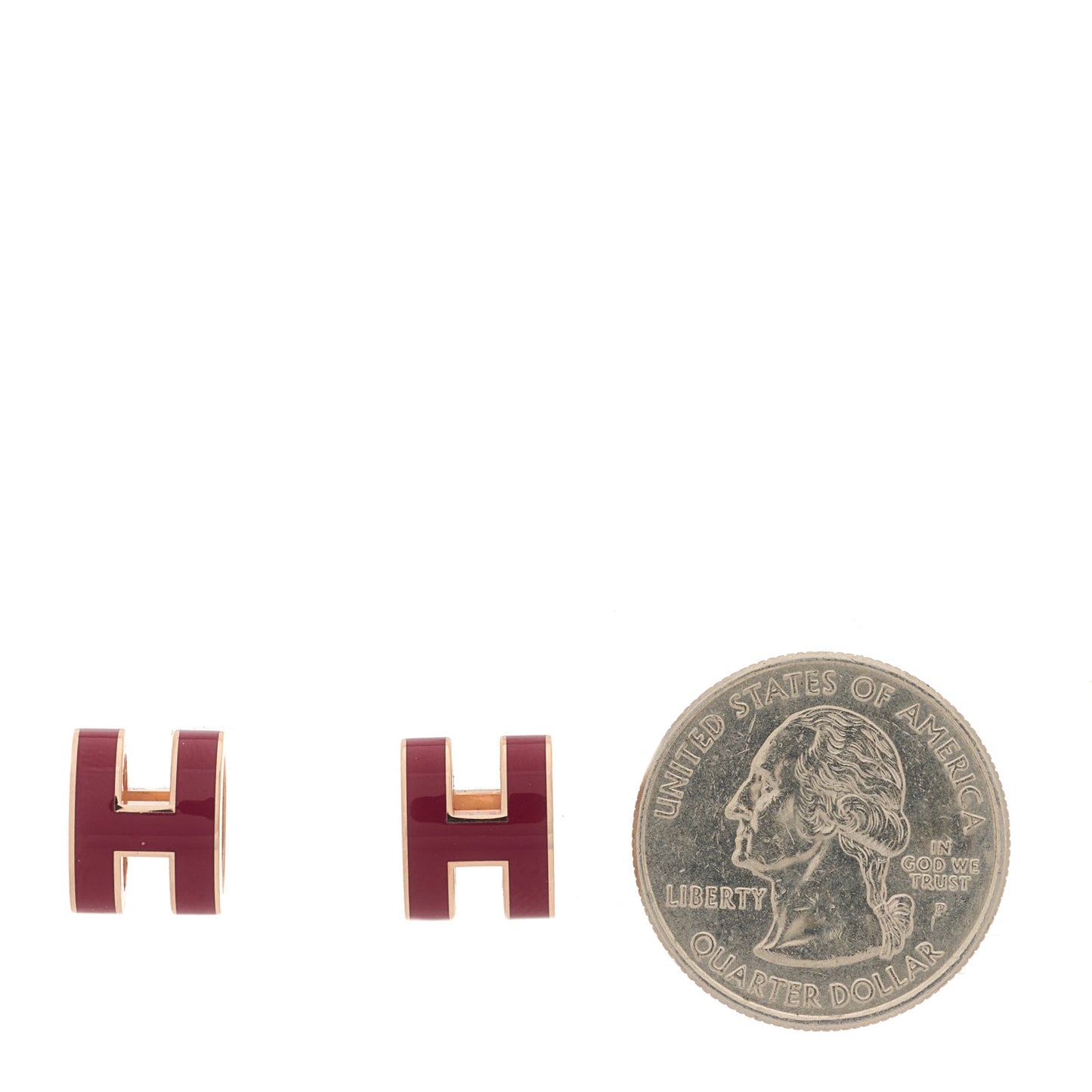 Rose Gold Lacquered Pop H Earrings Rouge H