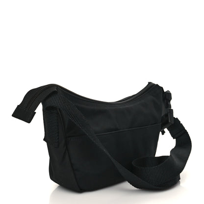 Balenciaga Recycled Sport Nylon Logo Embroidered Wheel Sling Bag Black White 2 of 5