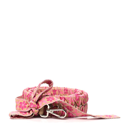 Fendi Calfskin Ribbon Lace Up Floral Strap You Pink 1 of 3