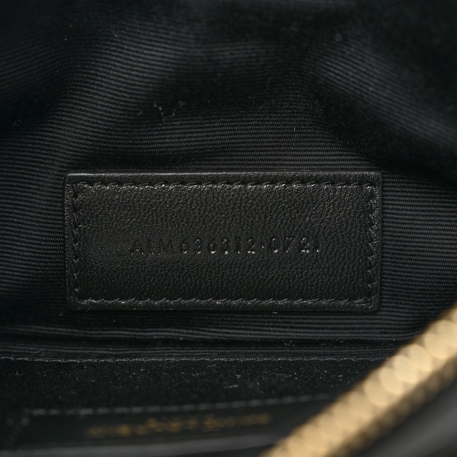 Saint Laurent Grain De Poudre Chevron Monogram Bill Pouch Black 7 of 8