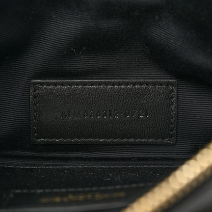 Saint Laurent Grain De Poudre Chevron Monogram Bill Pouch Black 7 of 8