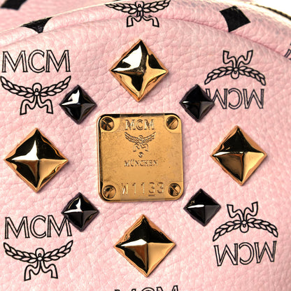 MCM Visetos Studded Medium Dual Stark Backpack Chalk Pink Black 14 of 14