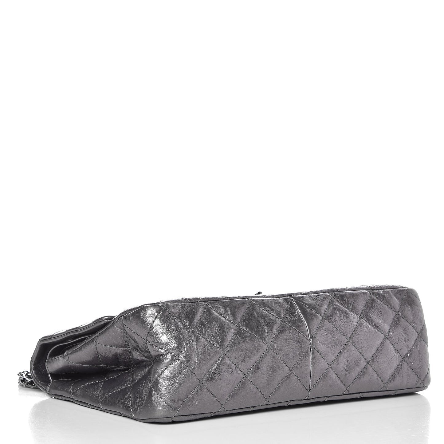 Metallic Aged Calfskin Quilted 2.55 Reissue 226 Flap Dark Silver