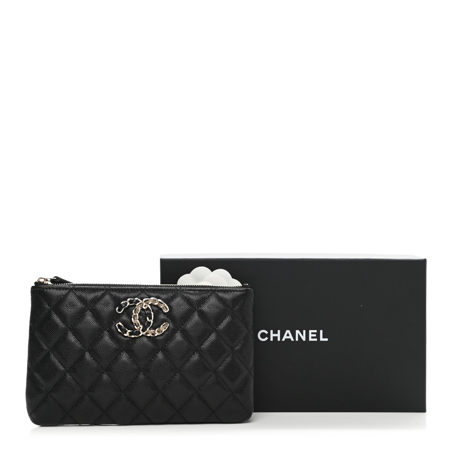 Chanel Caviar Quilted Small French New Wave CC Pouch Black 8 of 8