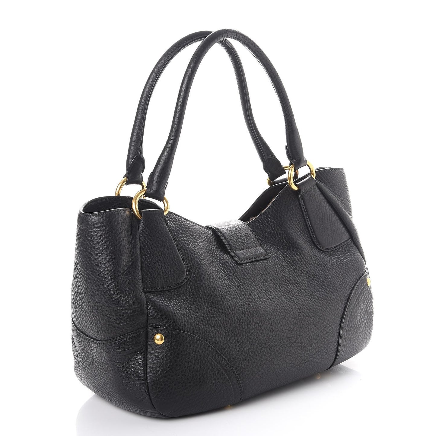 Vitello Daino Buckle Tote Nero Black