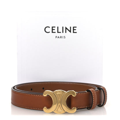 Celine Box Calfskin Medium 25mm Triomphe Belt 75 30 Tan 8 of 8