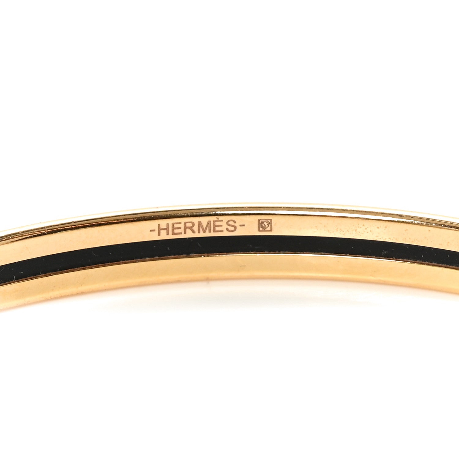 Hermes Enamel Printed Extra Narrow Uni Bracelet 70 Black 4 of 6