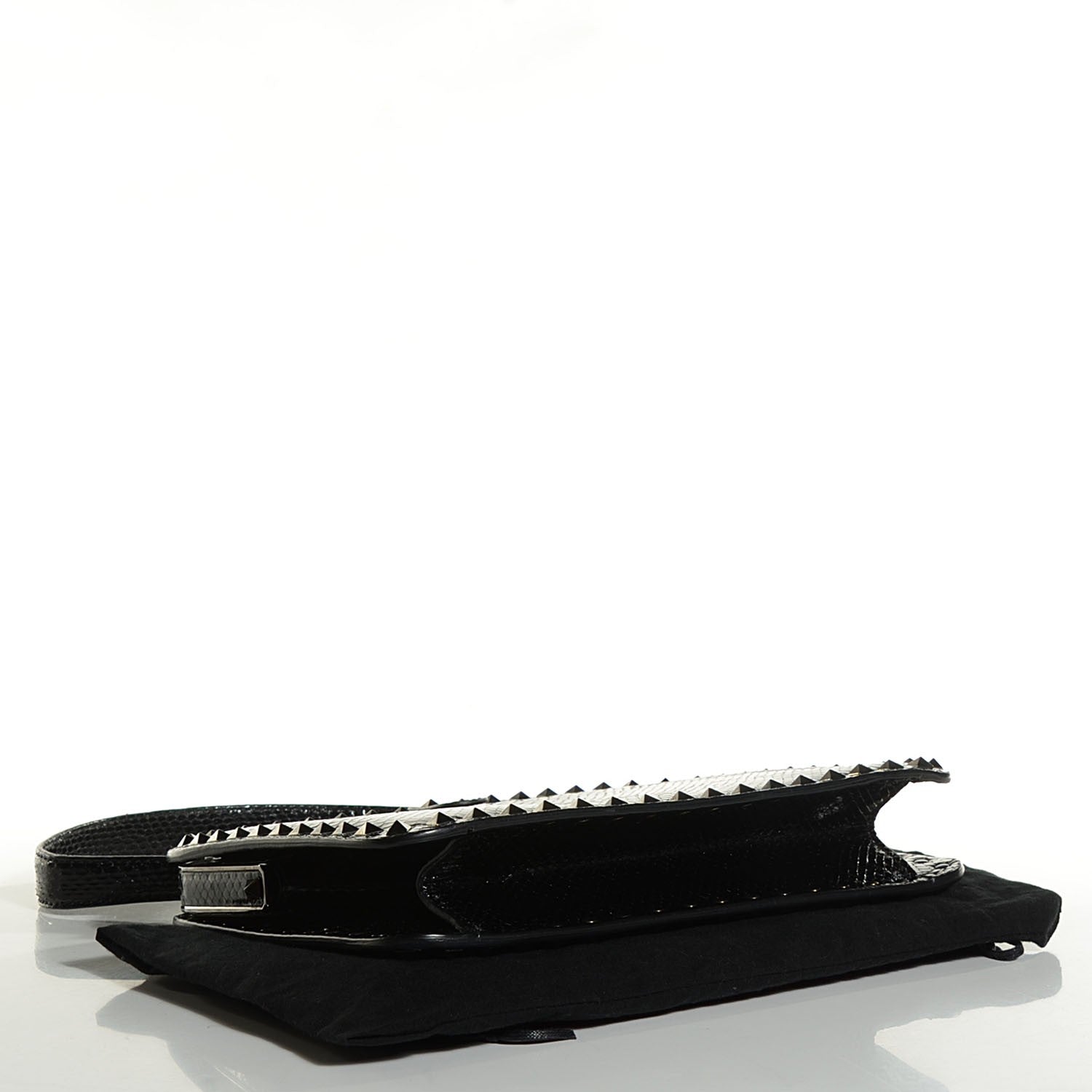 Valentino Garavani Python Mini Rockstud Frame Bag Black 3 of 8