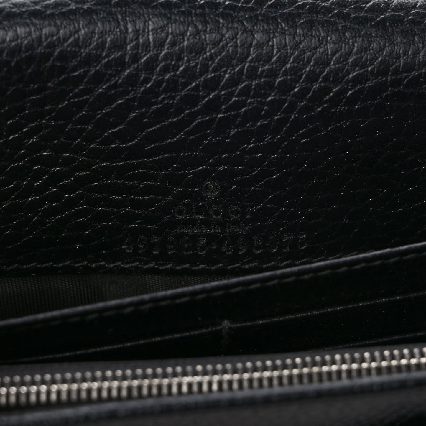 Dollar Calfskin Enamel Monochrome Mini GG Marmont Chain Wallet Black