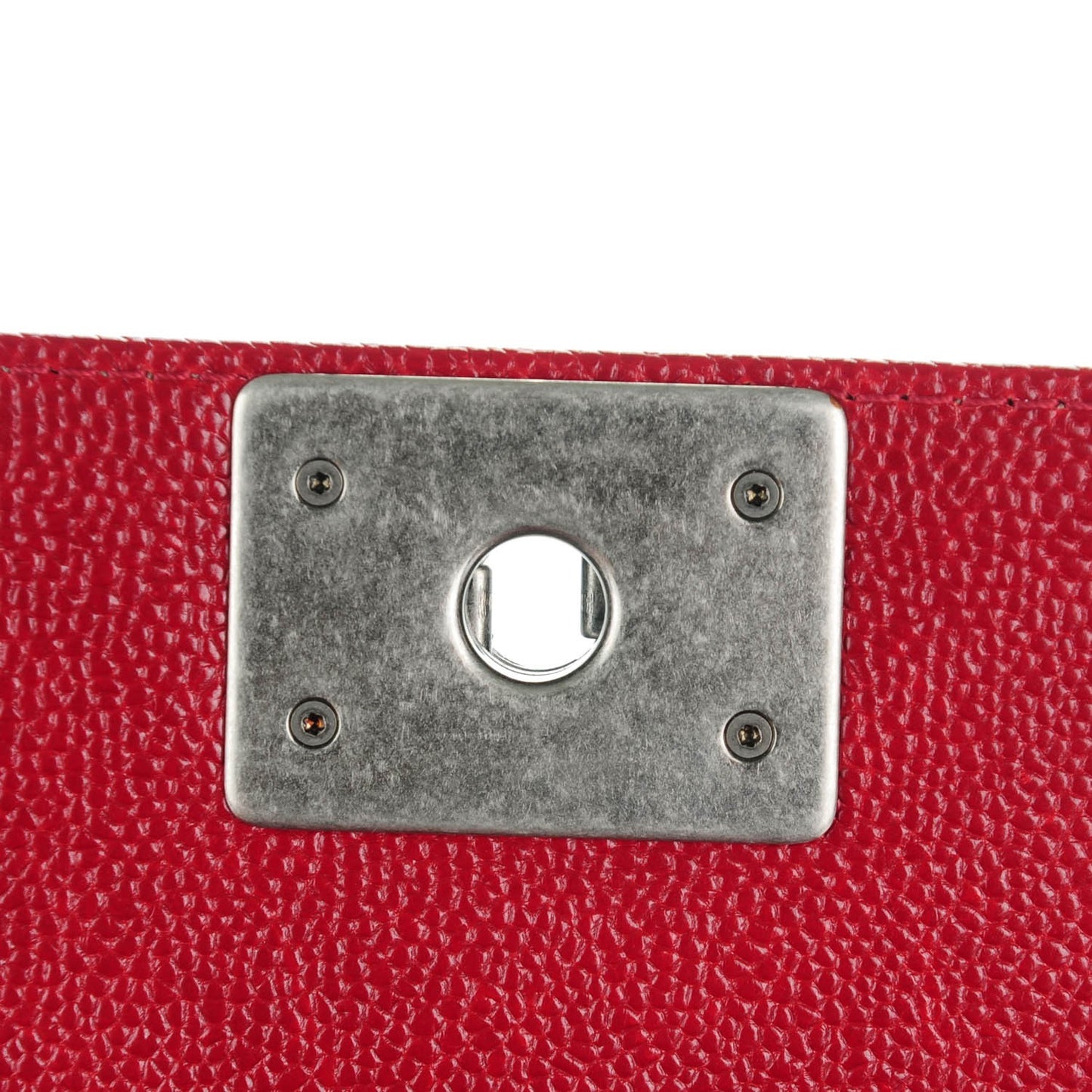 Caviar Quilted New Medium Boy Flap Dark Red