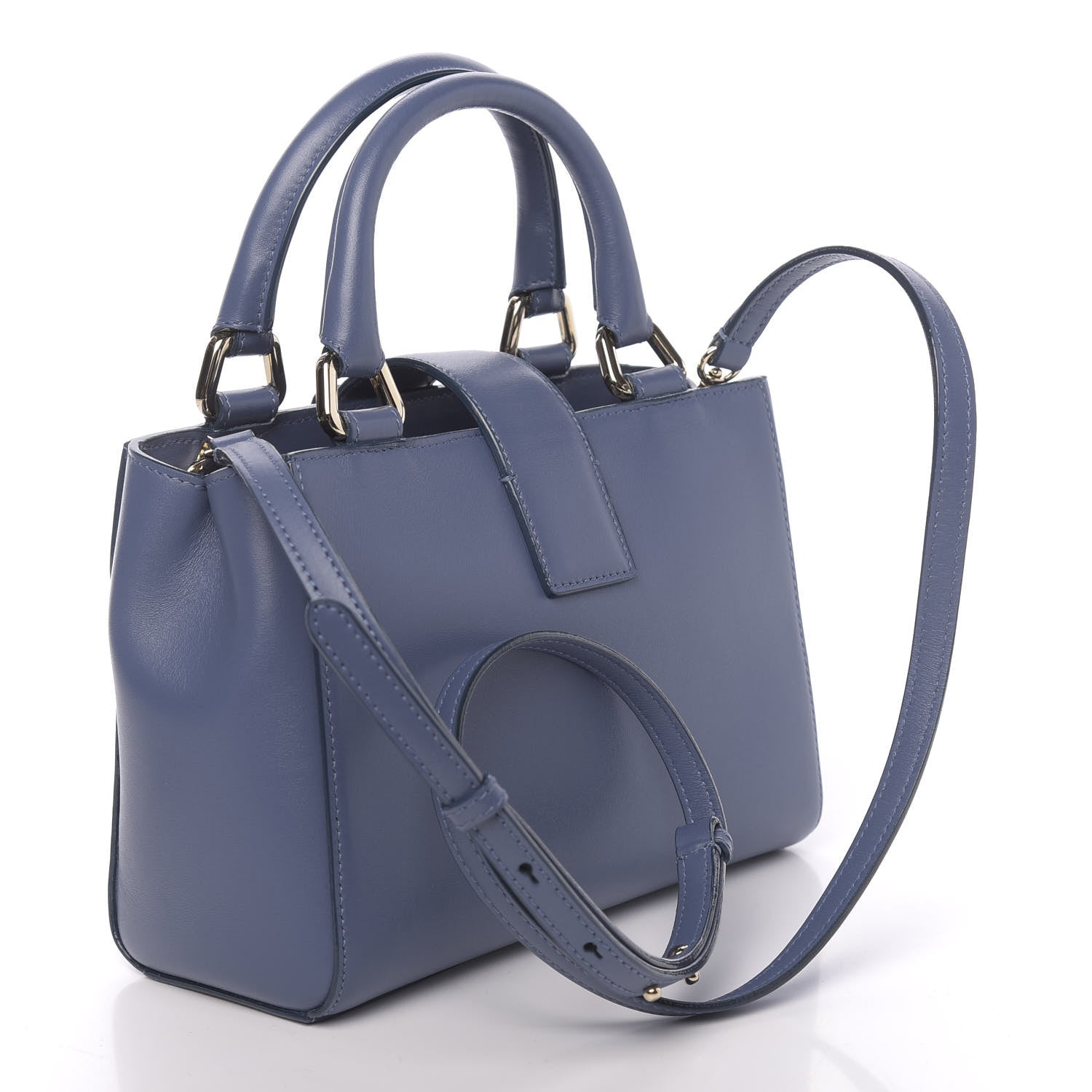 Jimmy Choo Calfskin Small Lockett Tote Jeans 4 of 10