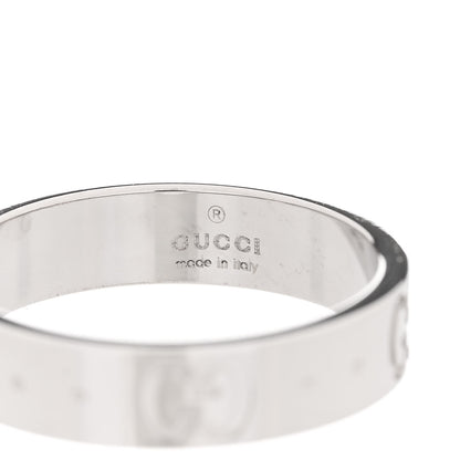 Gucci 18K White Gold 4mm Icon Thin Band Ring 48 4.5 5 of 5