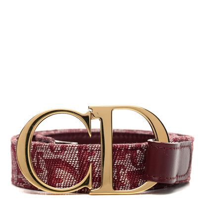Christian Dior Monogram CD Belt 80 Burgundy 1 of 5