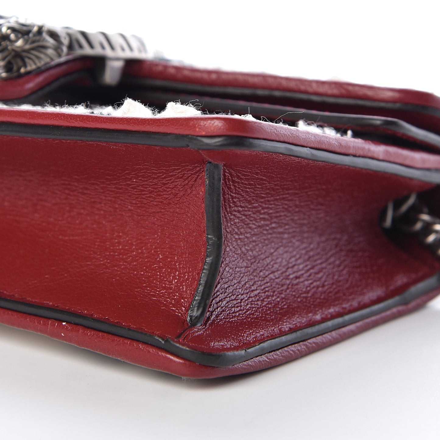 Tweed GG Monogram Super Mini Dionysus Shoulder Bag White Black Romantic Cherry