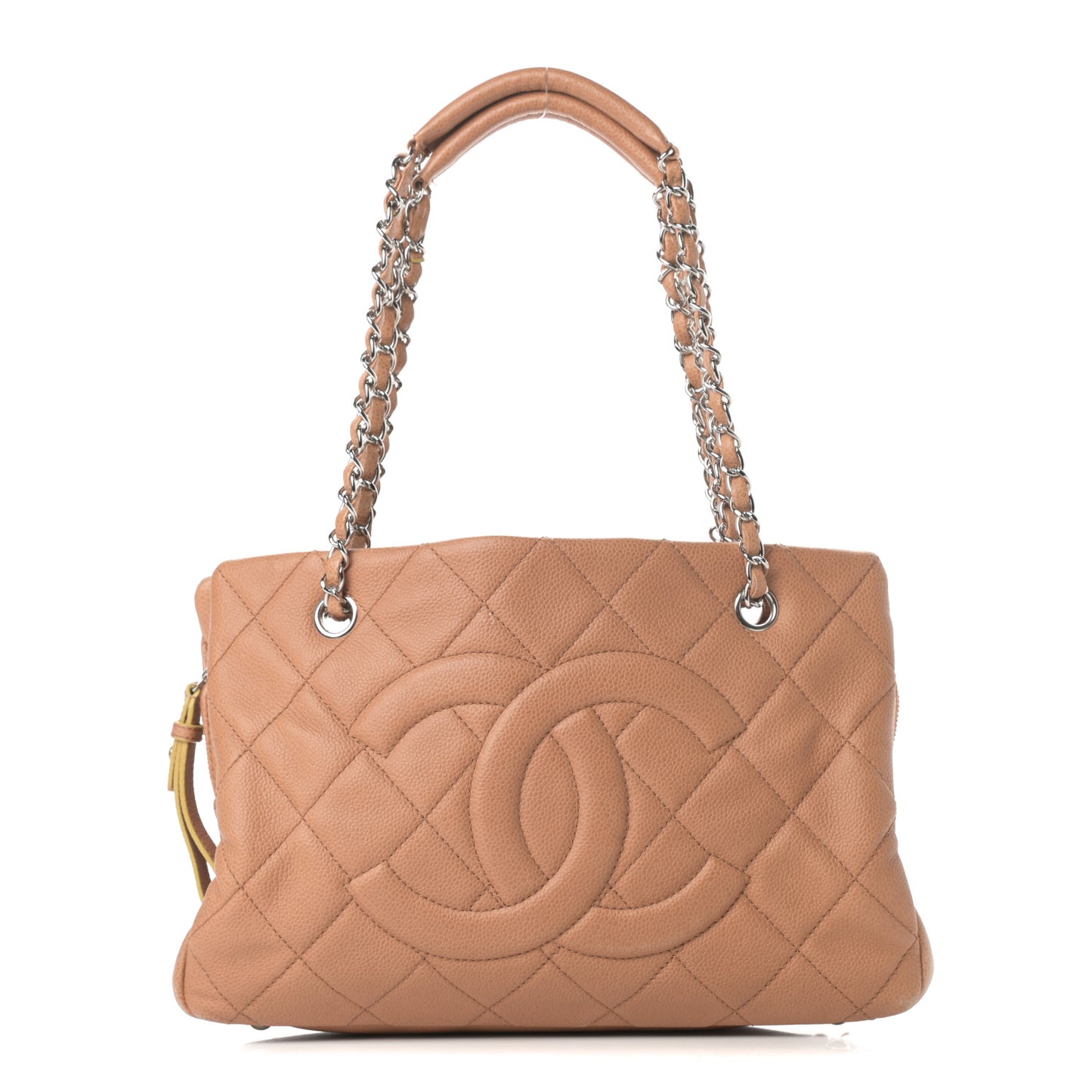 Caviar Quilted Timeless CC Shopping Tote Beige
