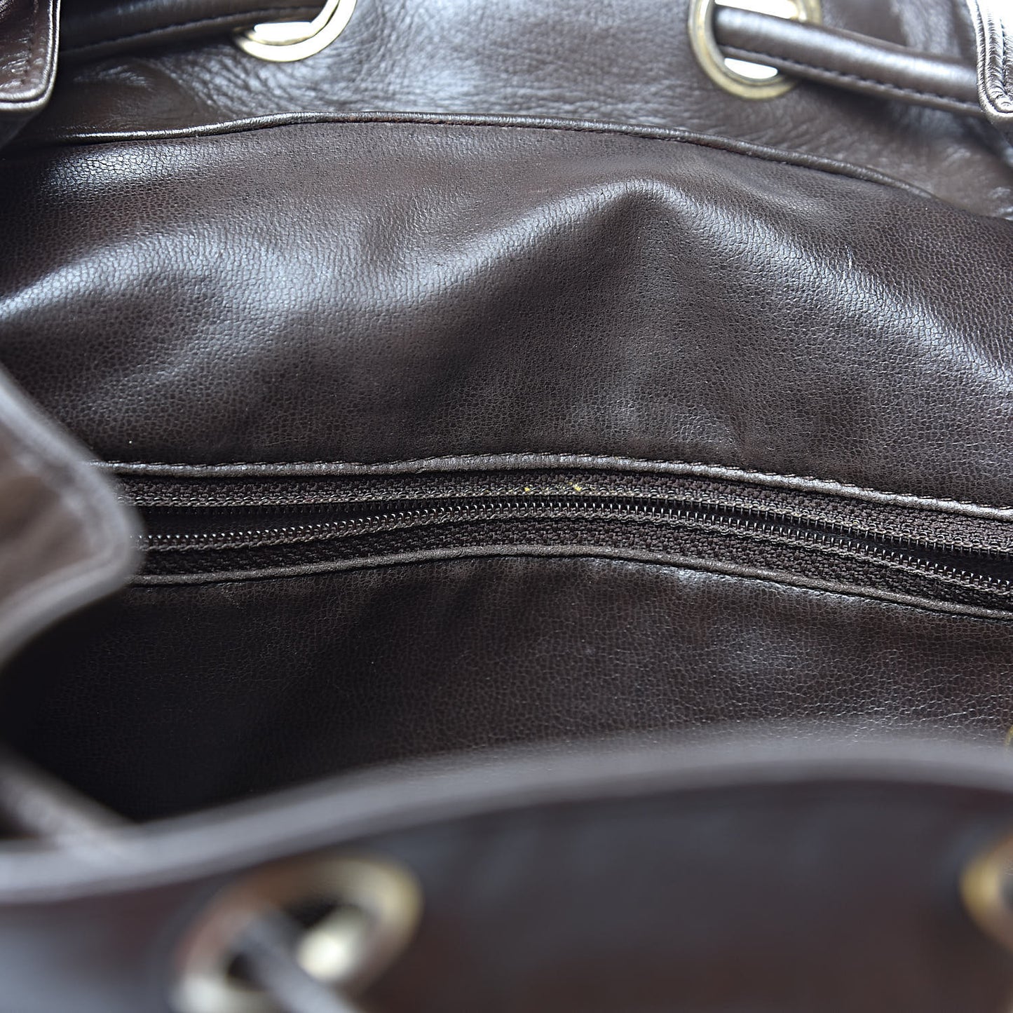 Lambskin Quilted Backpack Brown