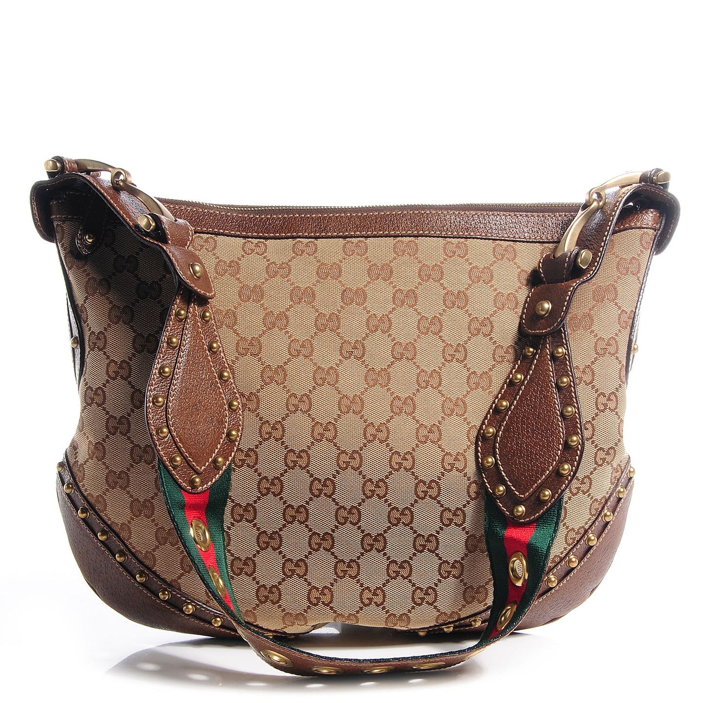 Monogram Pelham Studded Shoulder Bag Brown