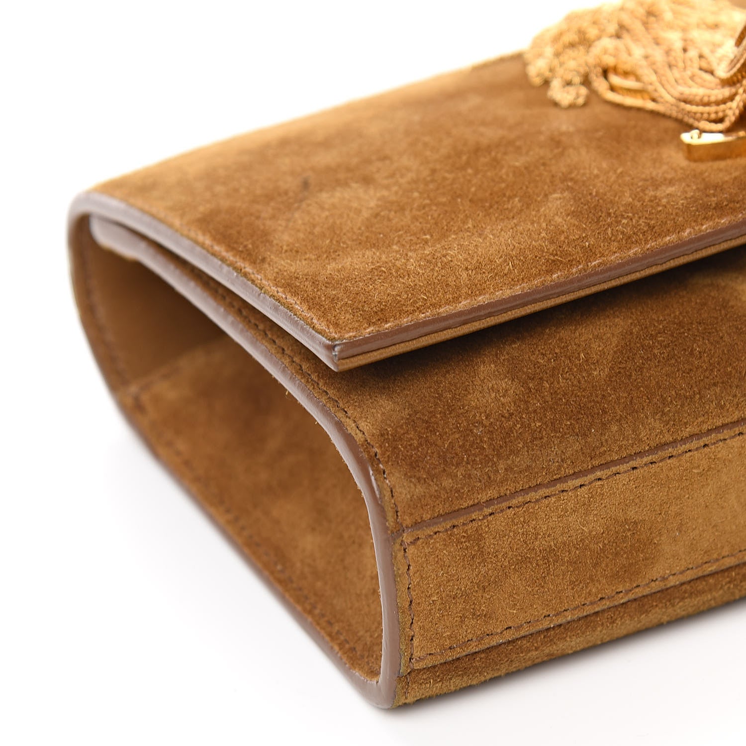 Saint Laurent Suede Small Classic Monogram Kate Tassel Satchel Light Ochre 8 of 13
