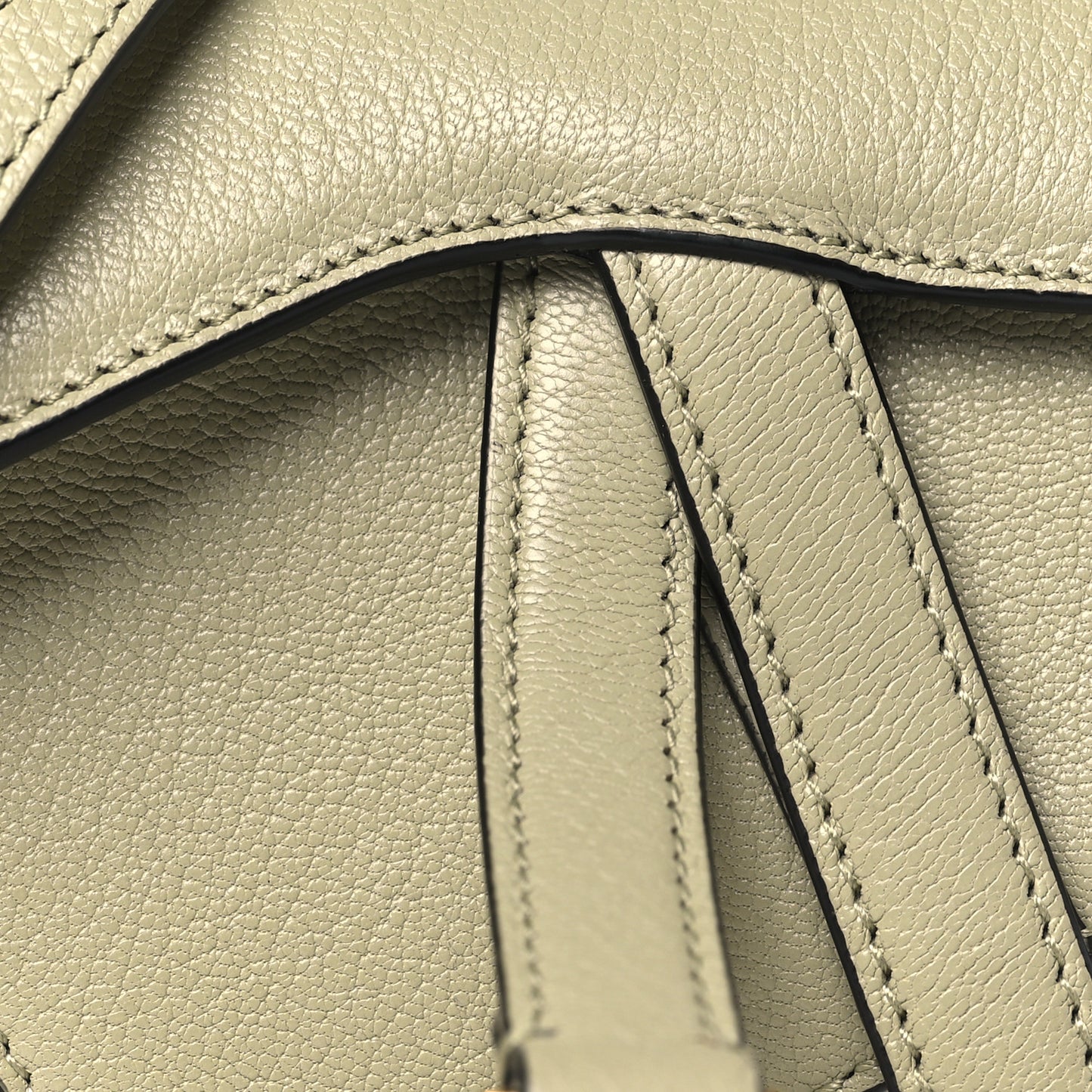 Goatskin Micro Saddle Bag With Strap Sage Green