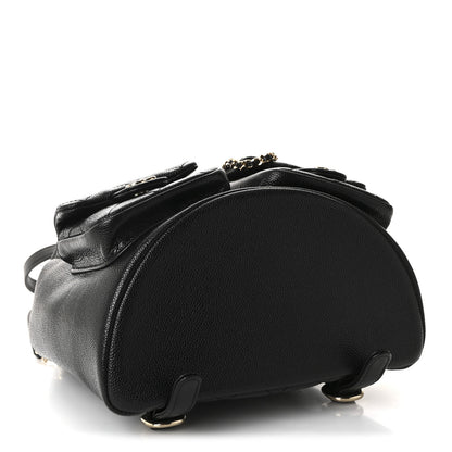 Chanel Shiny Caviar Quilted Medium Duma Pockets Drawstring Backpack Black 4 of 10