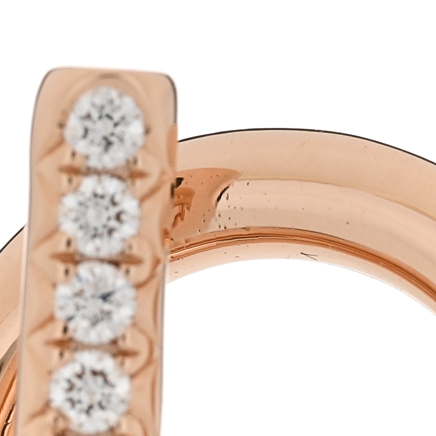 18K Rose Gold Diamond PM Echappee Ring 50 5.25