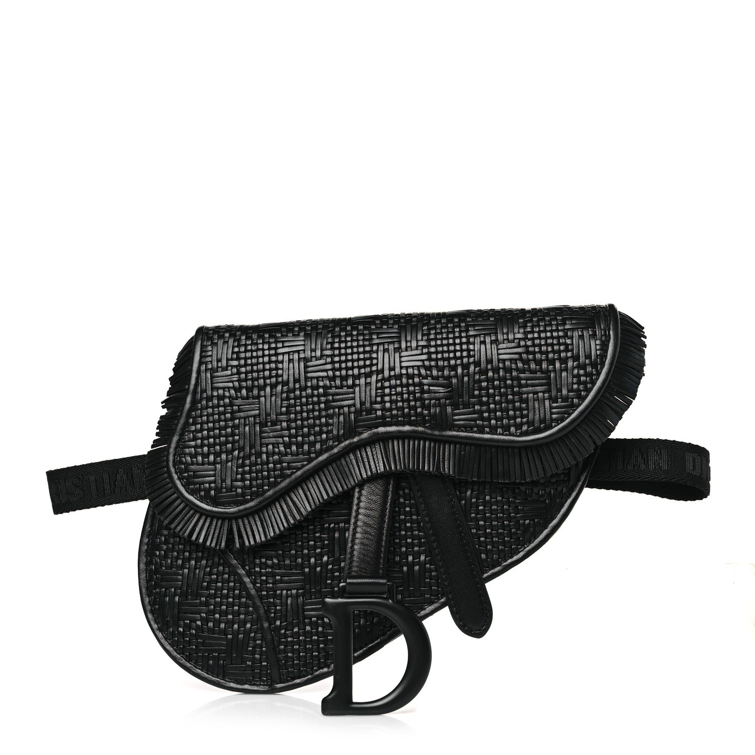 Christian Dior Calfskin Braided Saddle Belt Bag Black 1 of 10