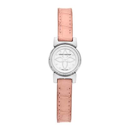 Louis Vuitton Stainless Steel Alligator 18mm Tambour Bijou Quartz Watch White 1 of 5