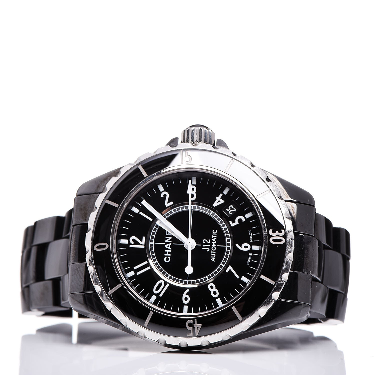 Chanel Stainless Steel Ceramic 38mm J12 Automatic Watch Black 3 of 6
