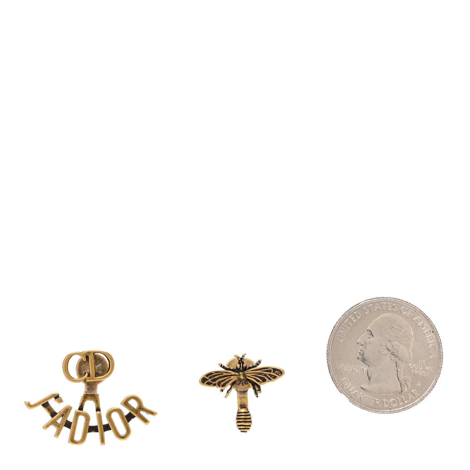 Christian Dior Metal J'Adior Earrings Aged Gold 2 of 5