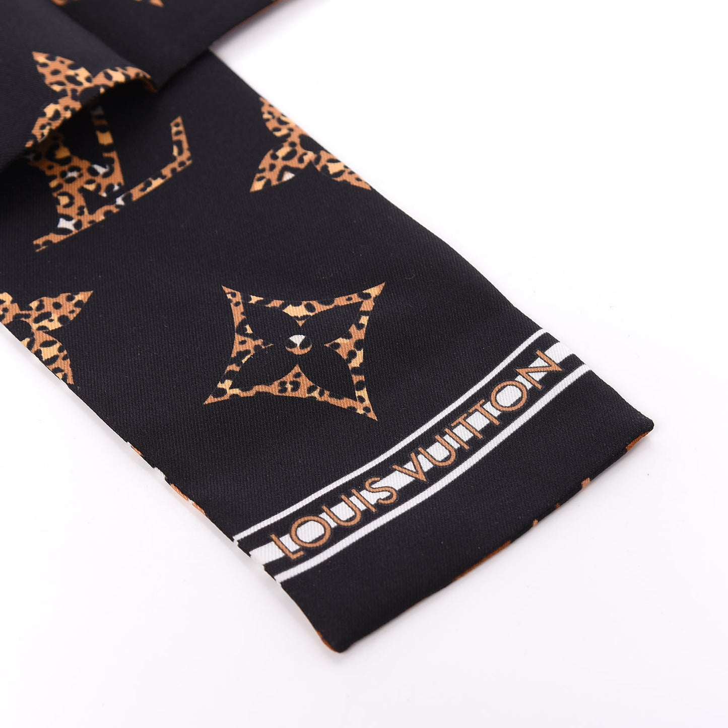 Silk Monogram Giant Jungle Bandeau Black
