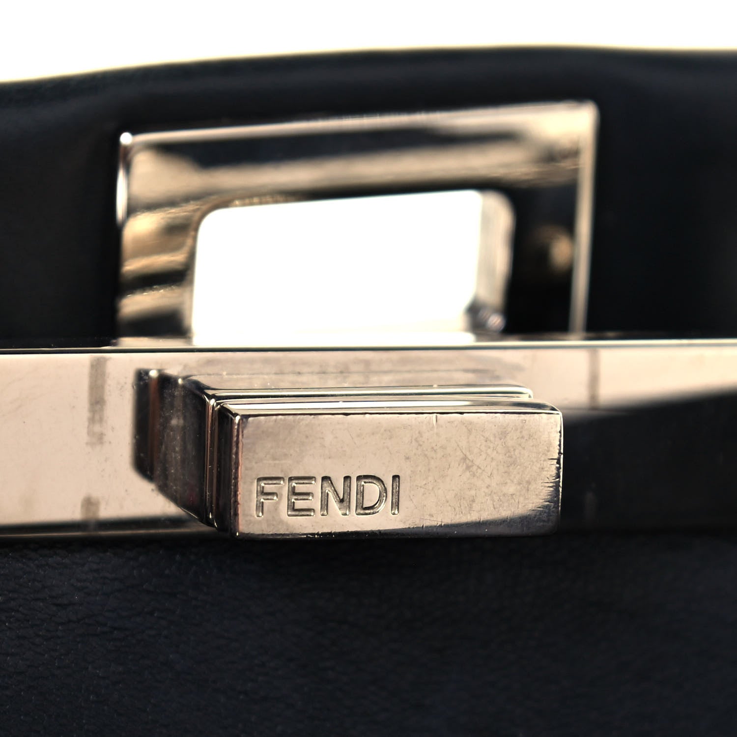 Fendi Nappa Lace Up Mini Peekaboo Iconic Satchel Black 8 of 13
