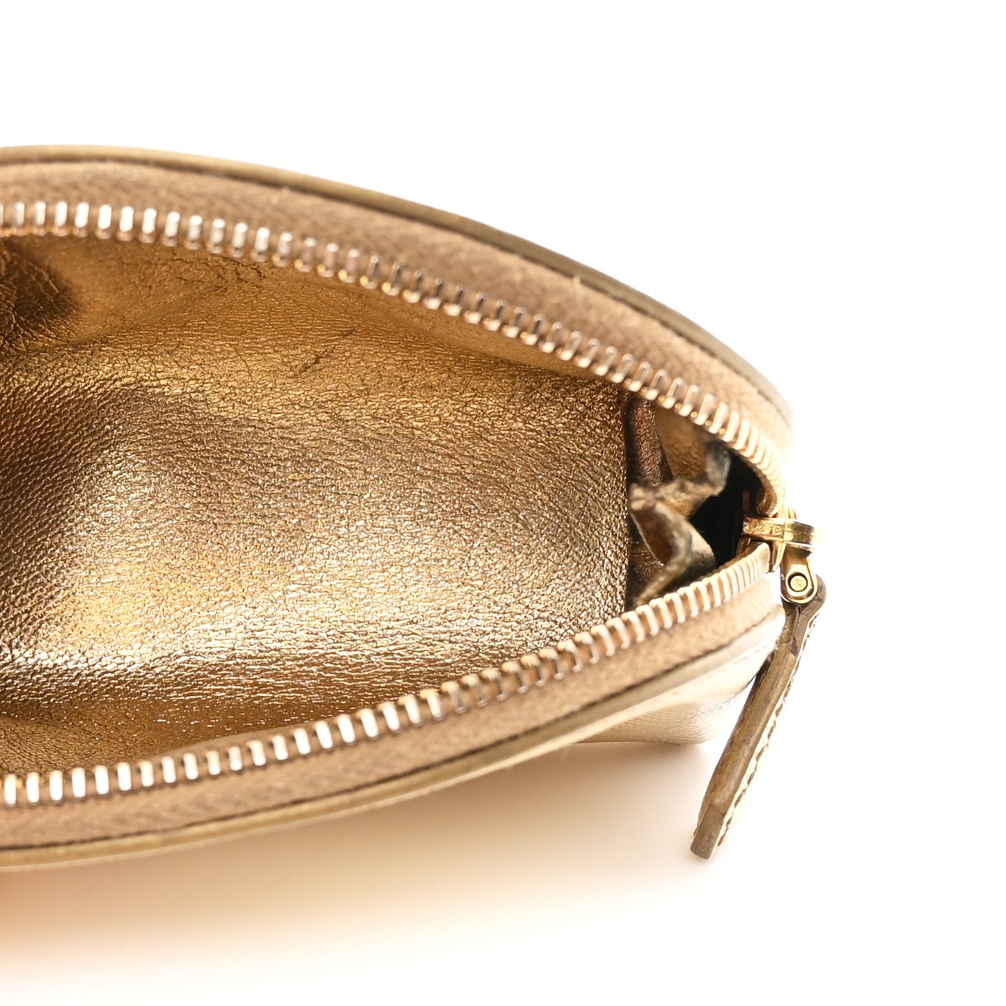 Saffiano Metal Coin Purse Gold