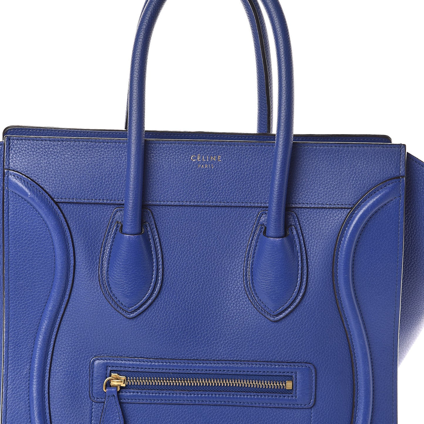 Drummed Calfskin Mini Luggage Indigo