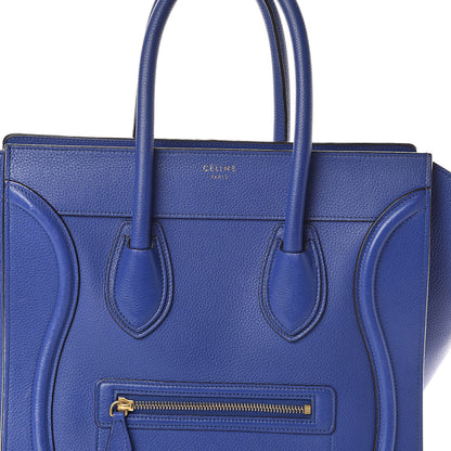 Celine Drummed Calfskin Mini Luggage Indigo 8 of 10